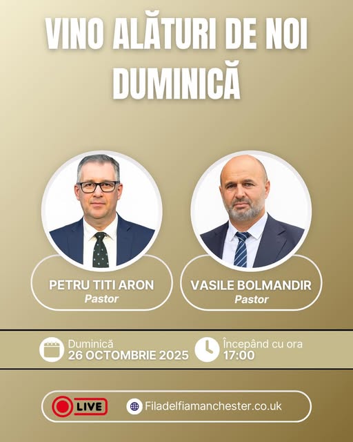 Vino alaturi de noi Duminica