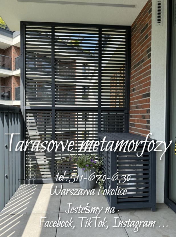 Zabudowa balkonowa boczna + osłona jednostki klimatyzatora