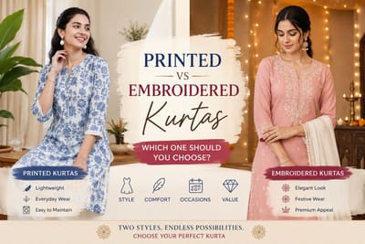 Printed vs Embroidered Kurtas: Which One Should You Choose?