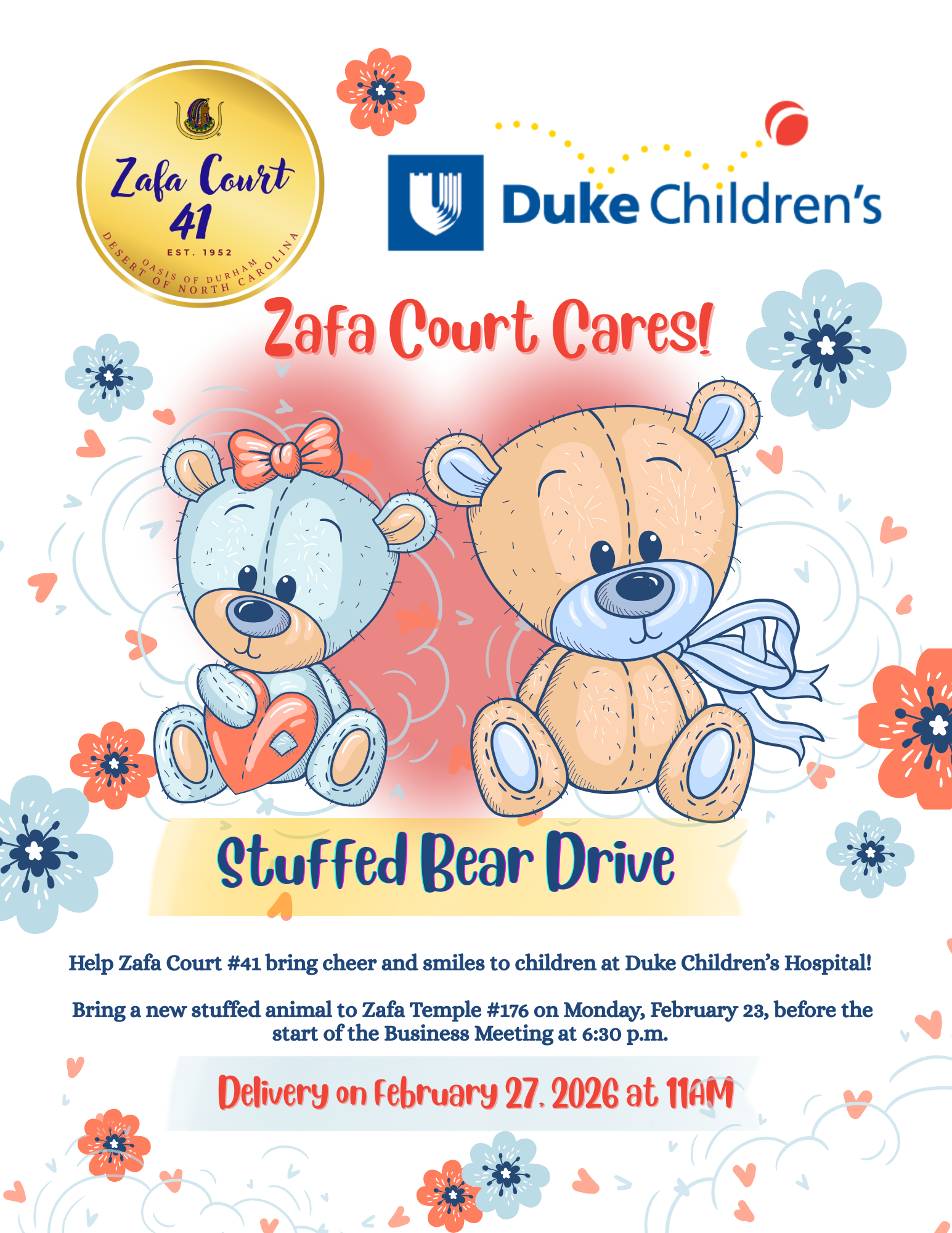 Daughter's Collect Stuffed Bears for Hospitalized Children