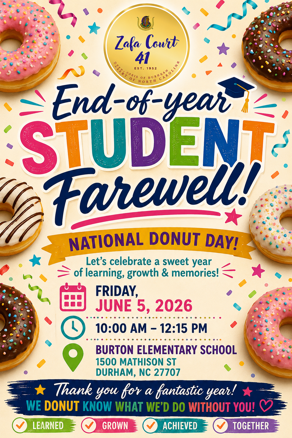 Student Farewell on National Donut Day!