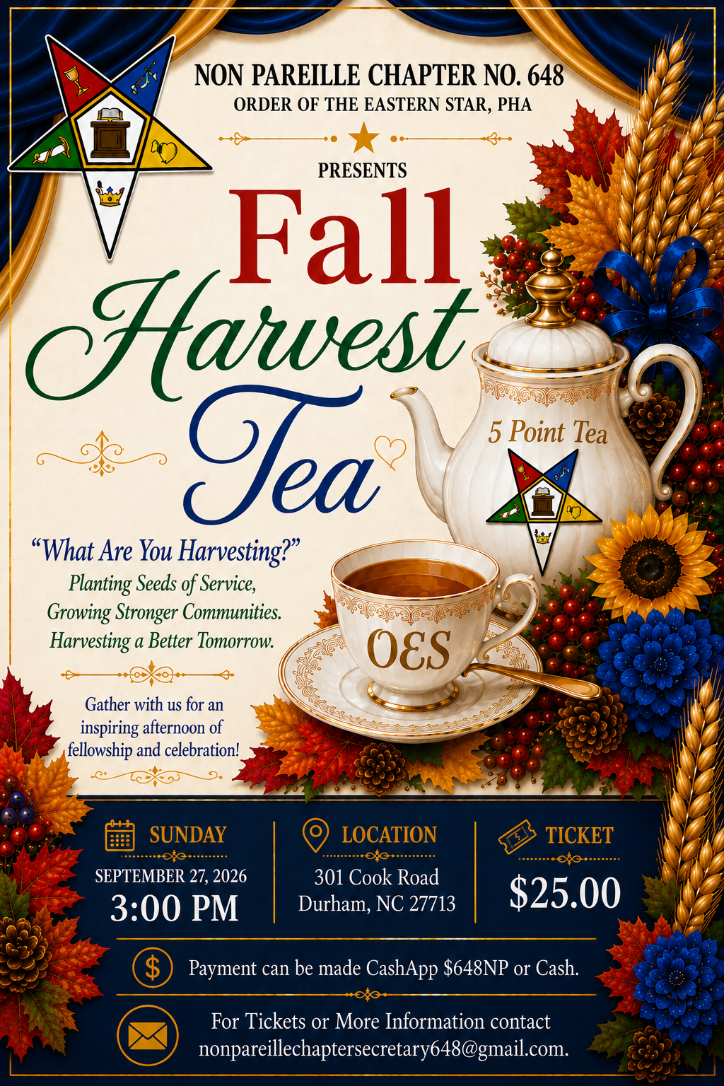 Non Pareille Chapter No. 648 Fall Harvest Tea