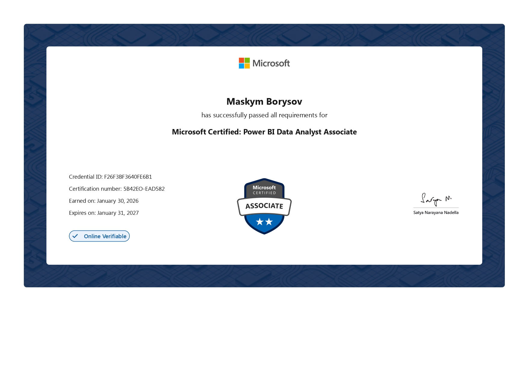 Microsoft Certified: Power BI Data Analyst Associate