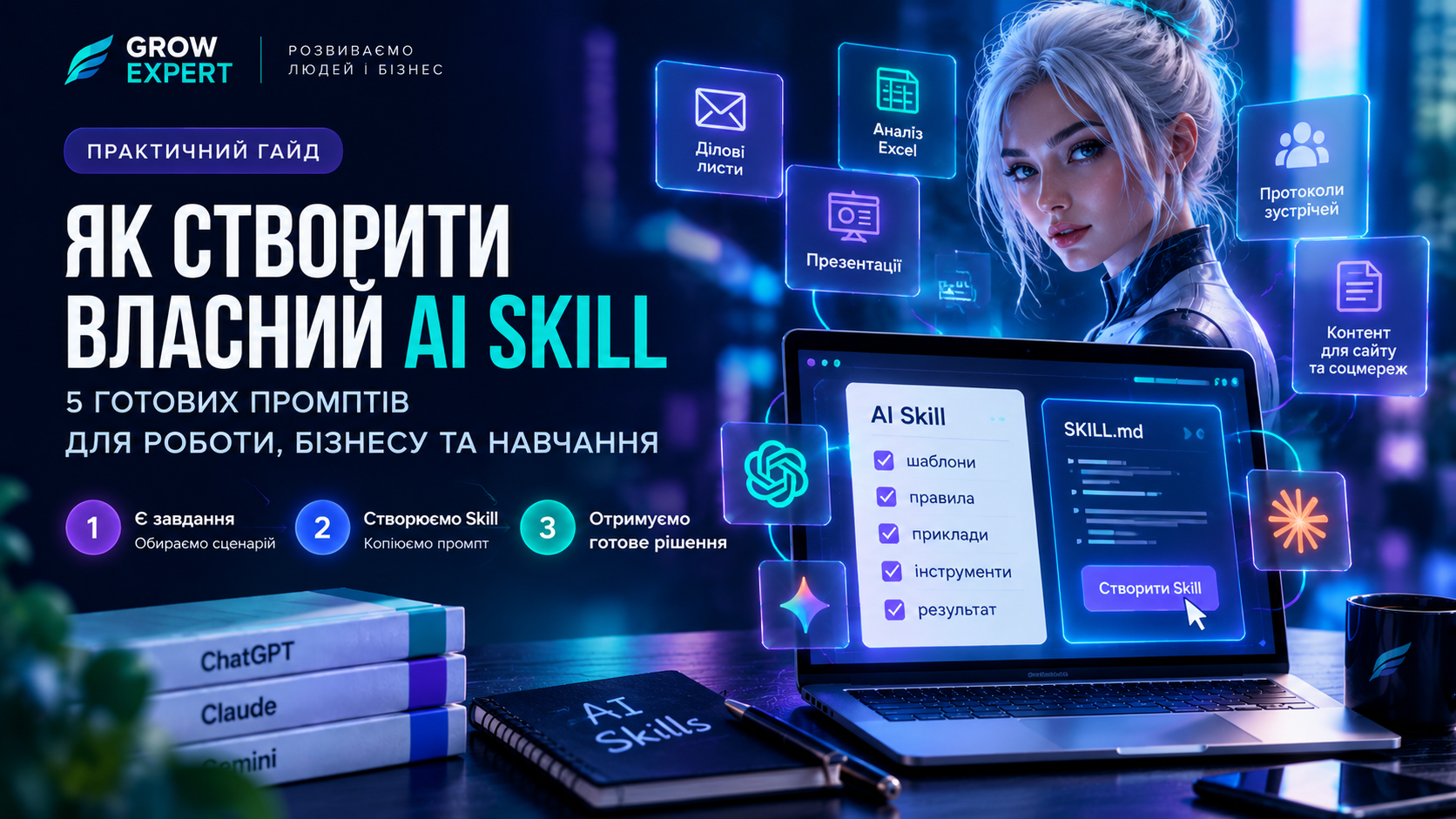 Як створити власний AI Skill: 5 готових промптів для роботи та бізнесу