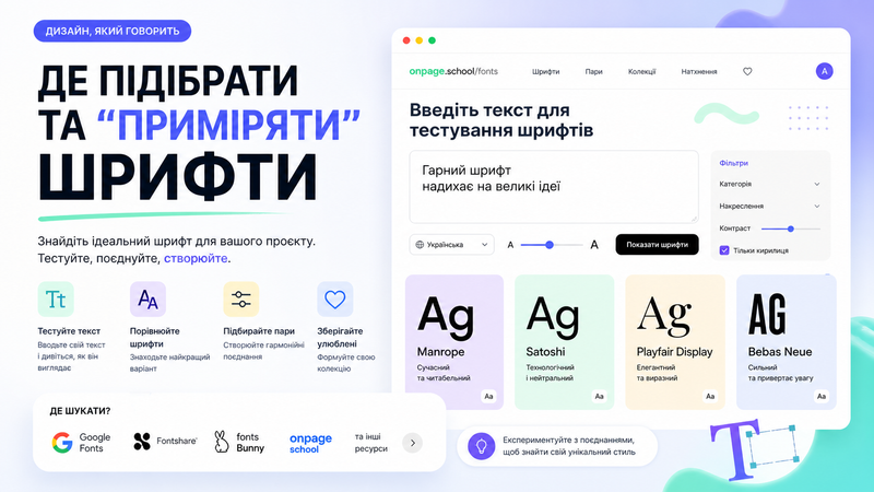 Де підбирати та тестувати шрифти онлайн - найкращі сервіси 2026