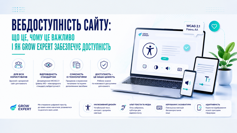 Вебдоступность сайта: что это, почему это важно и как Grow Expert обеспечивает доступность Что такое вебдоступность?