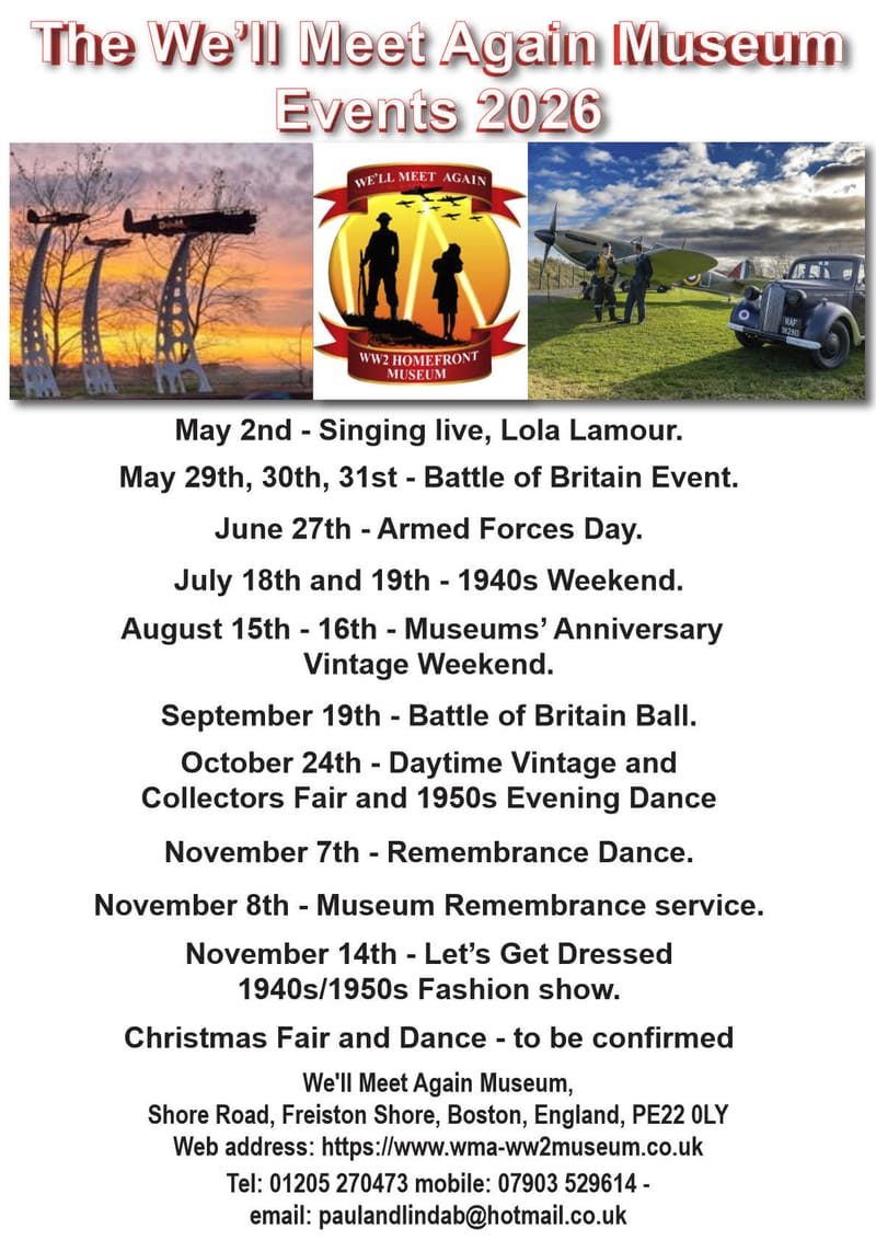 UPCOMING EVENTS. The Museum's Proprietors, Volunteers and Trustees are looking forward to your visit.