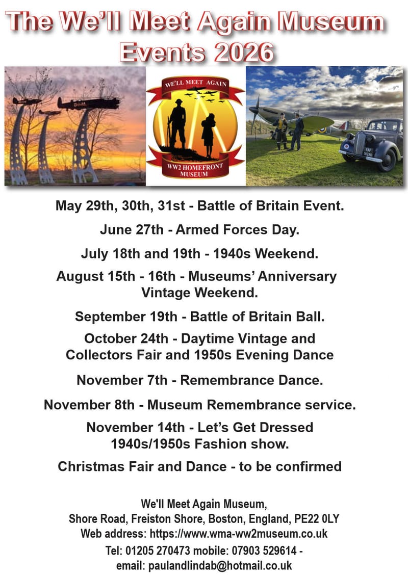 UPCOMING EVENTS. The Museum's Proprietors, Volunteers and Trustees are looking forward to your visit.