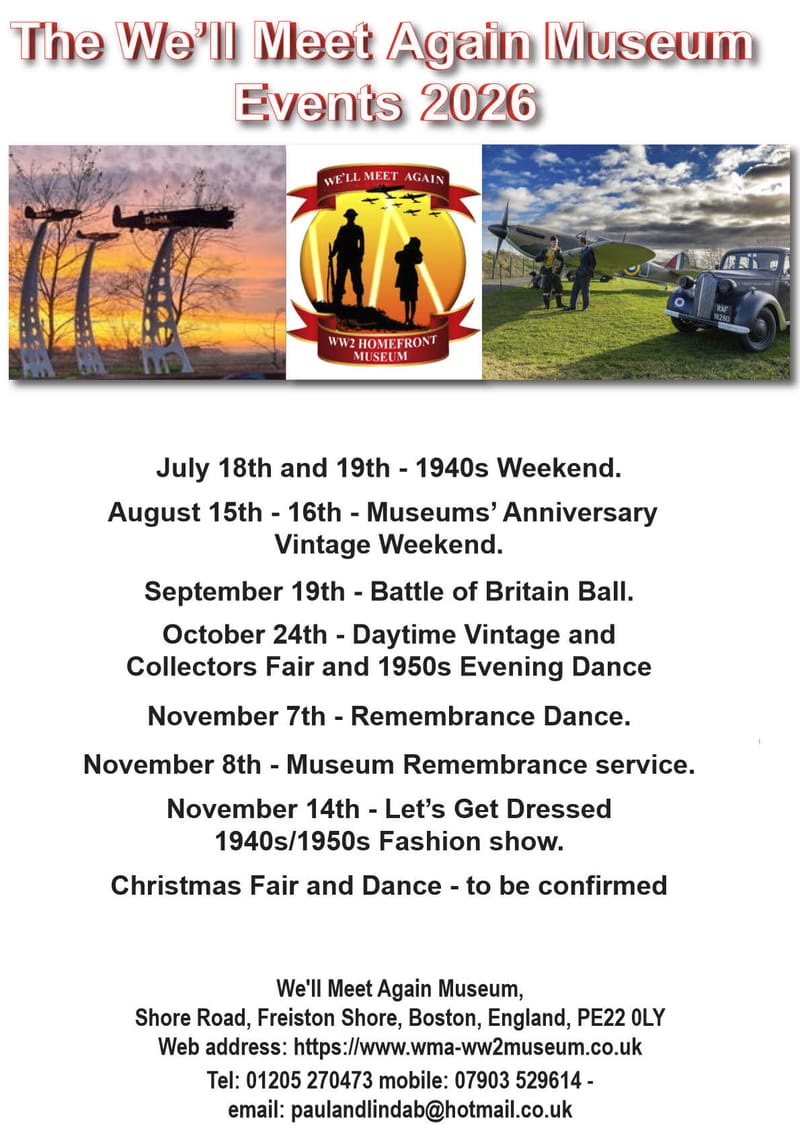 UPCOMING EVENTS. The Museum's Proprietors, Volunteers and Trustees are looking forward to your visit.