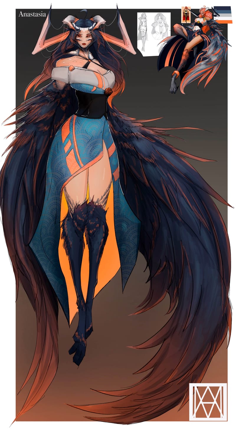 Character design for a personal series with a running title of 'Mako'