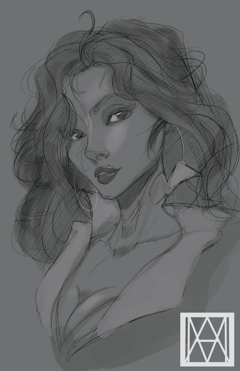 Character design for a personal series with a running title of 'Mako'