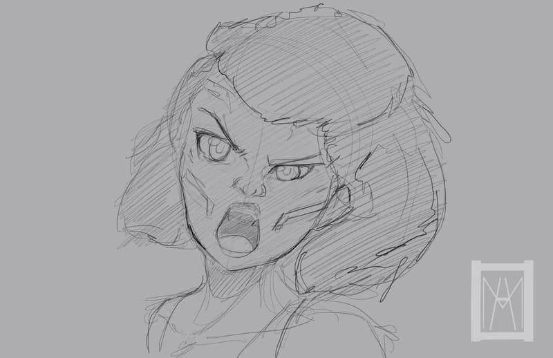 Character design for a personal series with a running title of 'Mako'