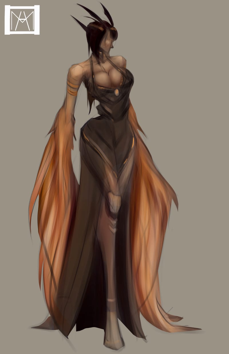 Character design for a personal series with a running title of 'Mako'