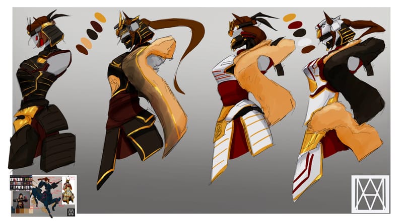 Character design for a personal series with a running title of 'Mako'