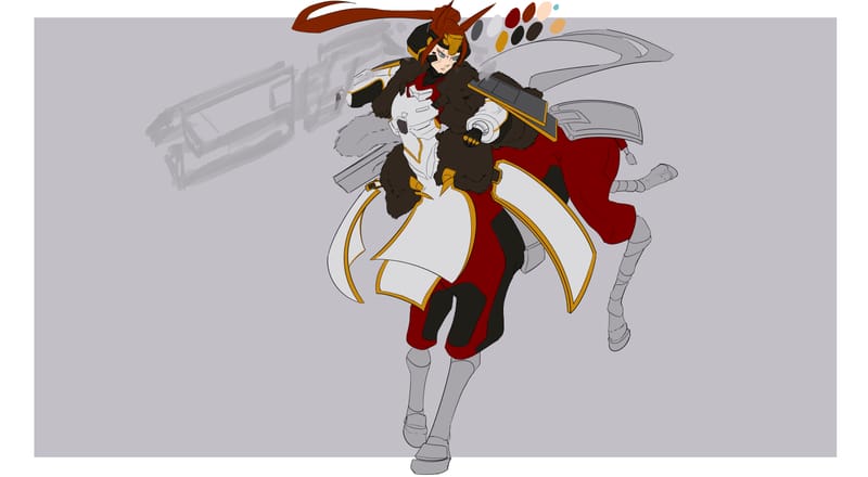 Character design for a personal series with a running title of 'Mako'