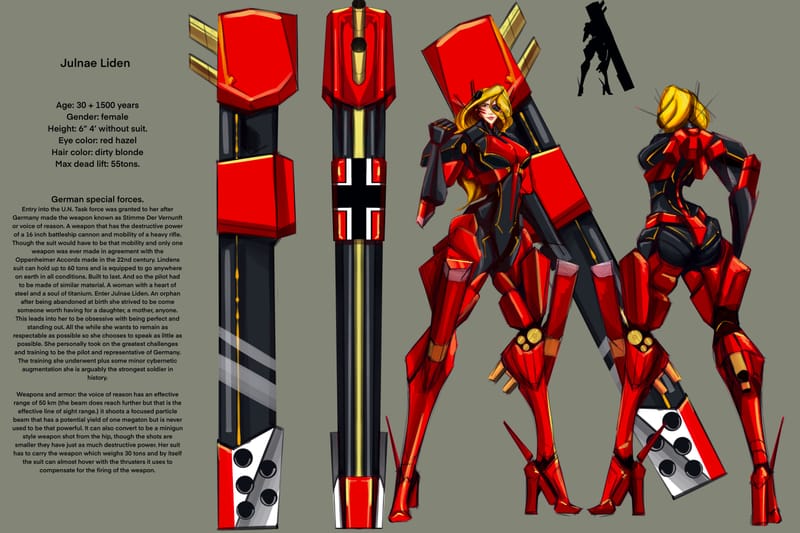 Character design for a personal series called "Millennium Knights"