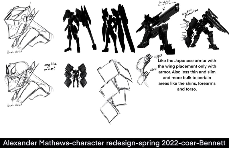 Character design for a personal series called "Millennium Knights"