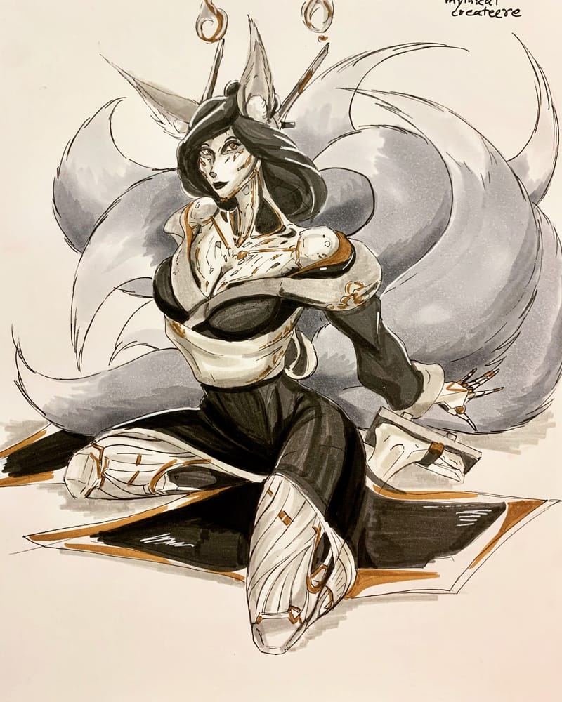 Character design for a personal series with a running title of 'Mako'