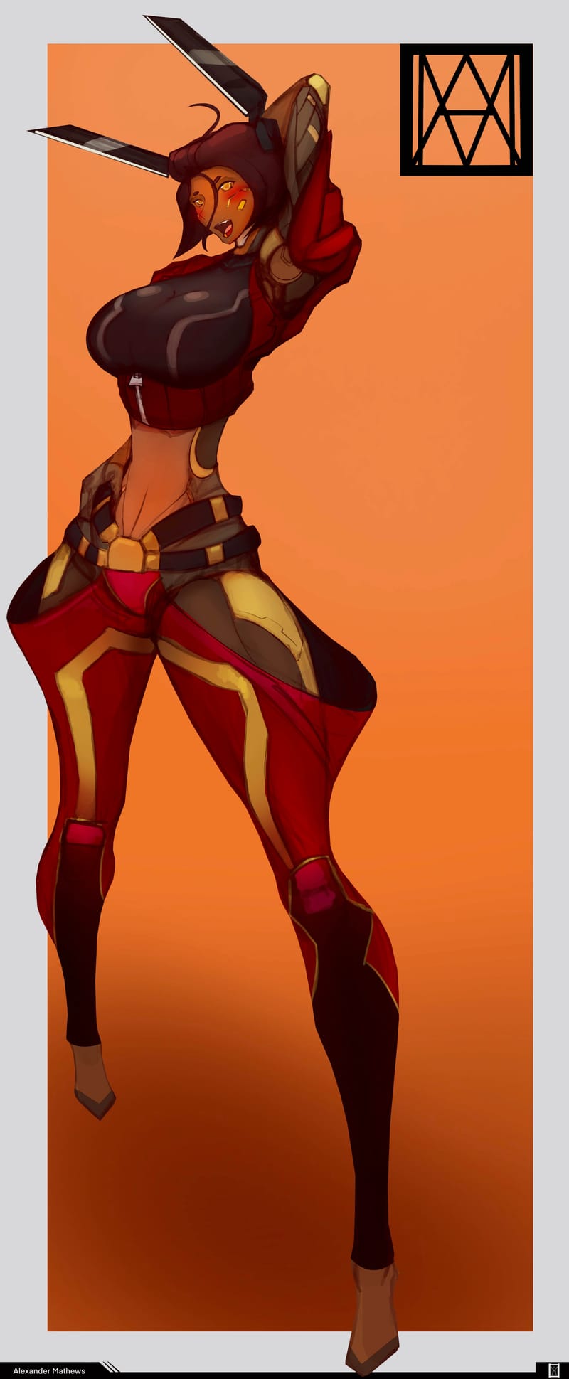 Character design for a personal series with a running title of 'Mako'