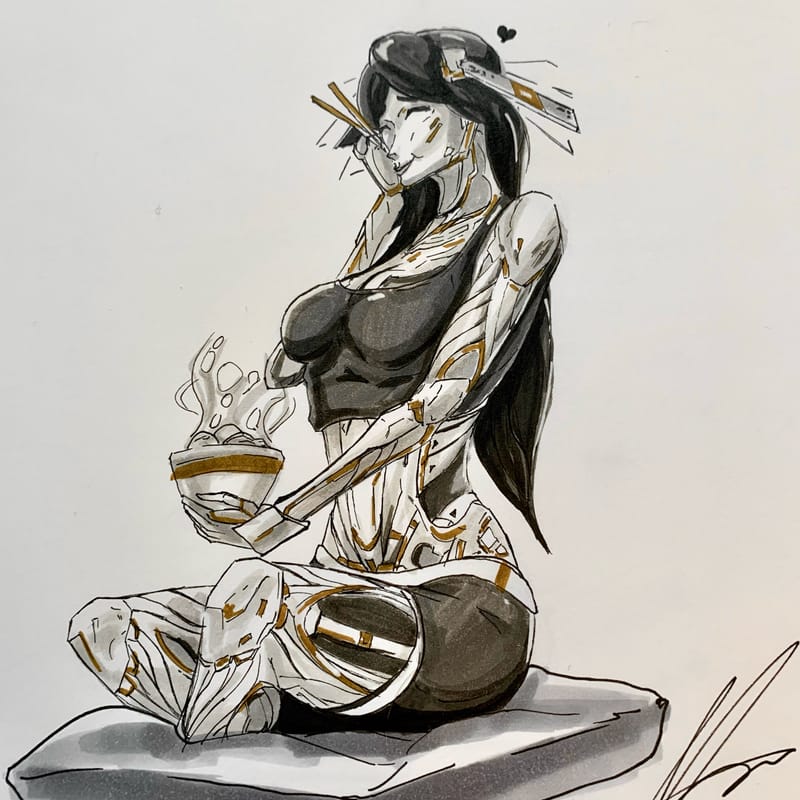 Character design for a personal series with a running title of 'Mako'