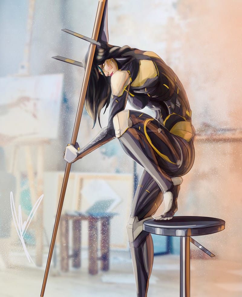 Character design for a personal series with a running title of 'Mako'