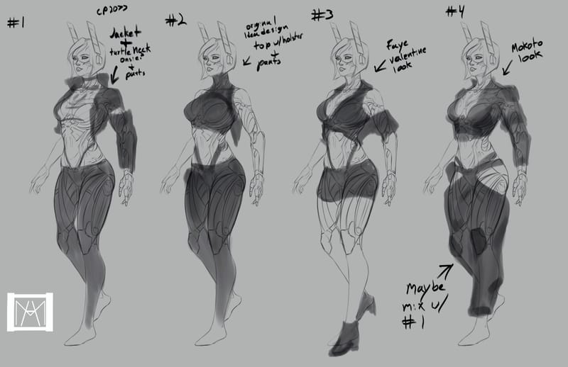 Character design for a personal series with a running title of 'Mako'