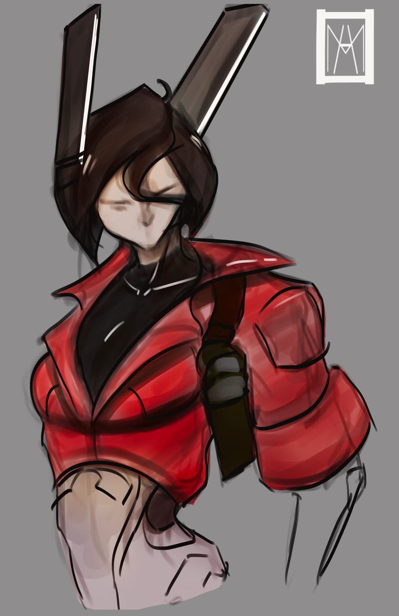 Character design for a personal series with a running title of 'Mako'