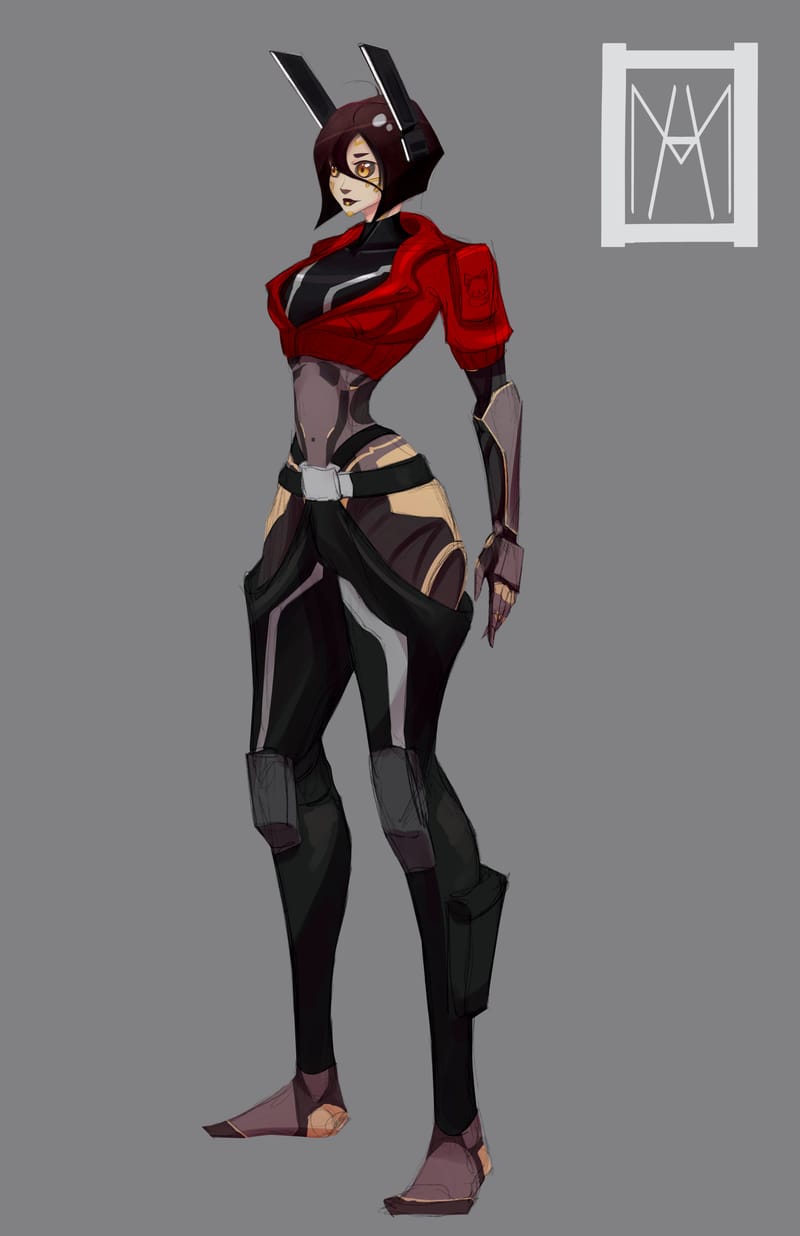 Character design for a personal series with a running title of 'Mako'