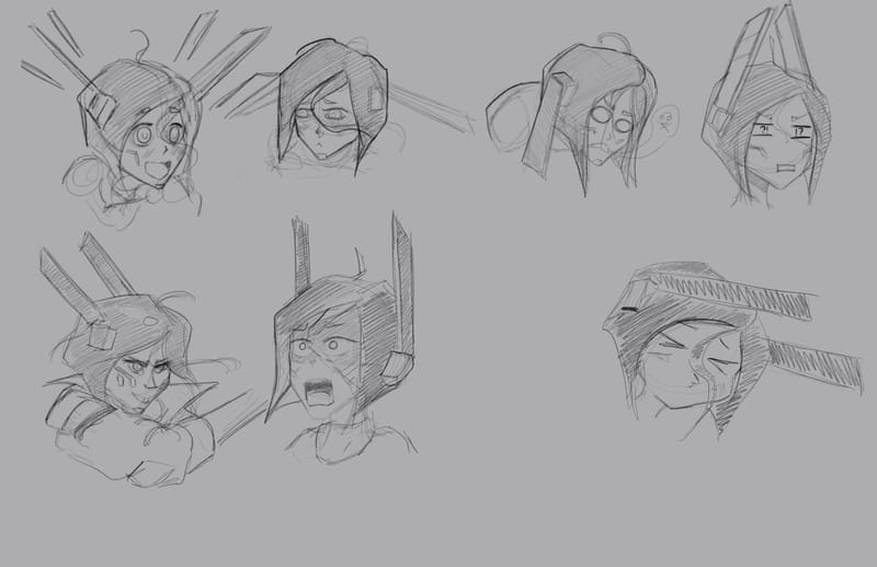 Character design for a personal series with a running title of 'Mako'