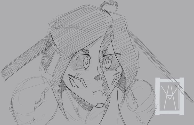 Character design for a personal series with a running title of 'Mako'