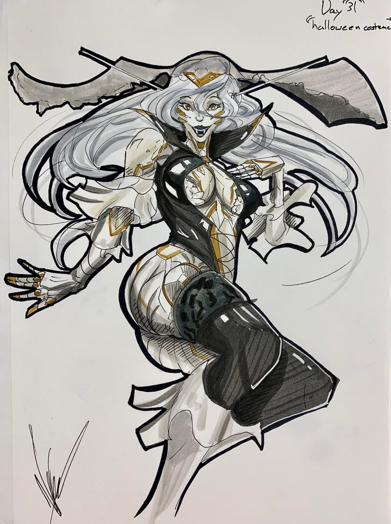 Character design for a personal series with a running title of 'Mako'