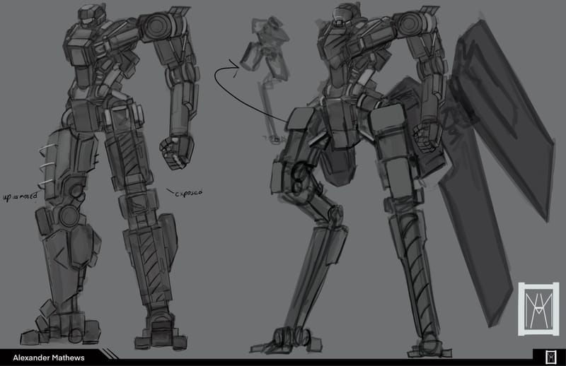 Designs and sketches made to try out any mech designs