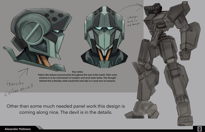 Designs and sketches made to try out any mech designs