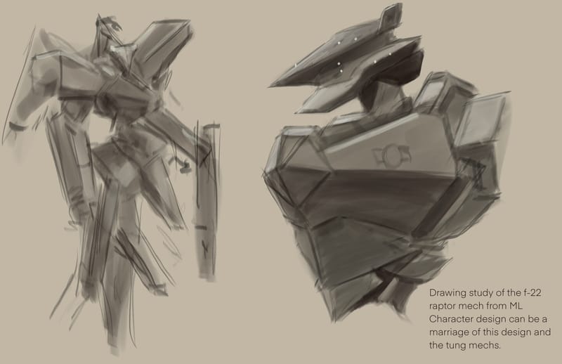 Designs and sketches made to try out any mech designs