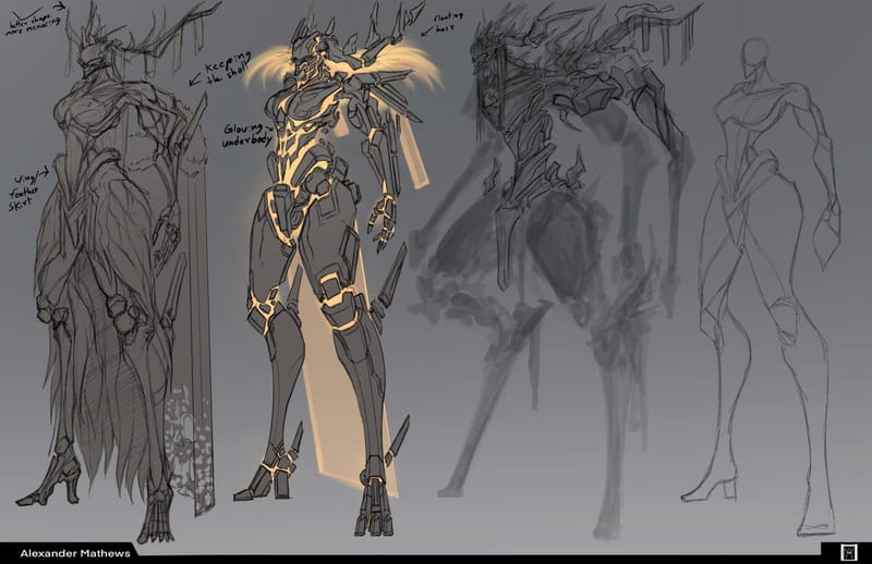 Character design for a personal series called "Millennium Knights"