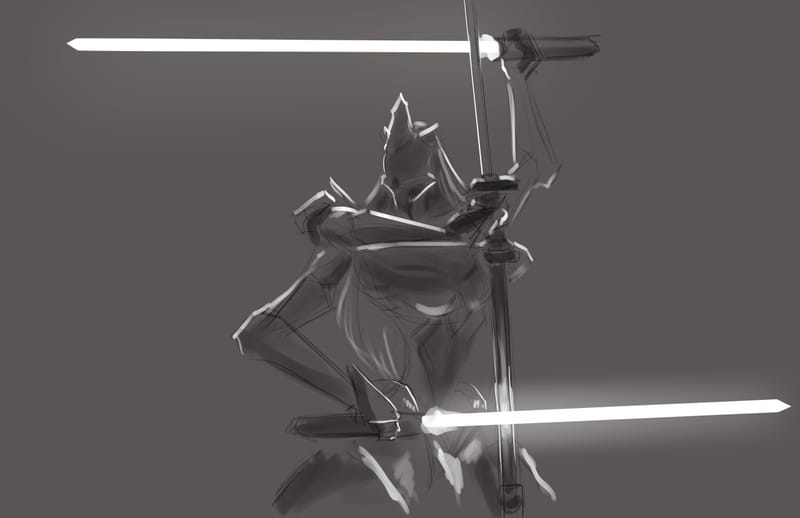 Character design for a personal series called "Millennium Knights"