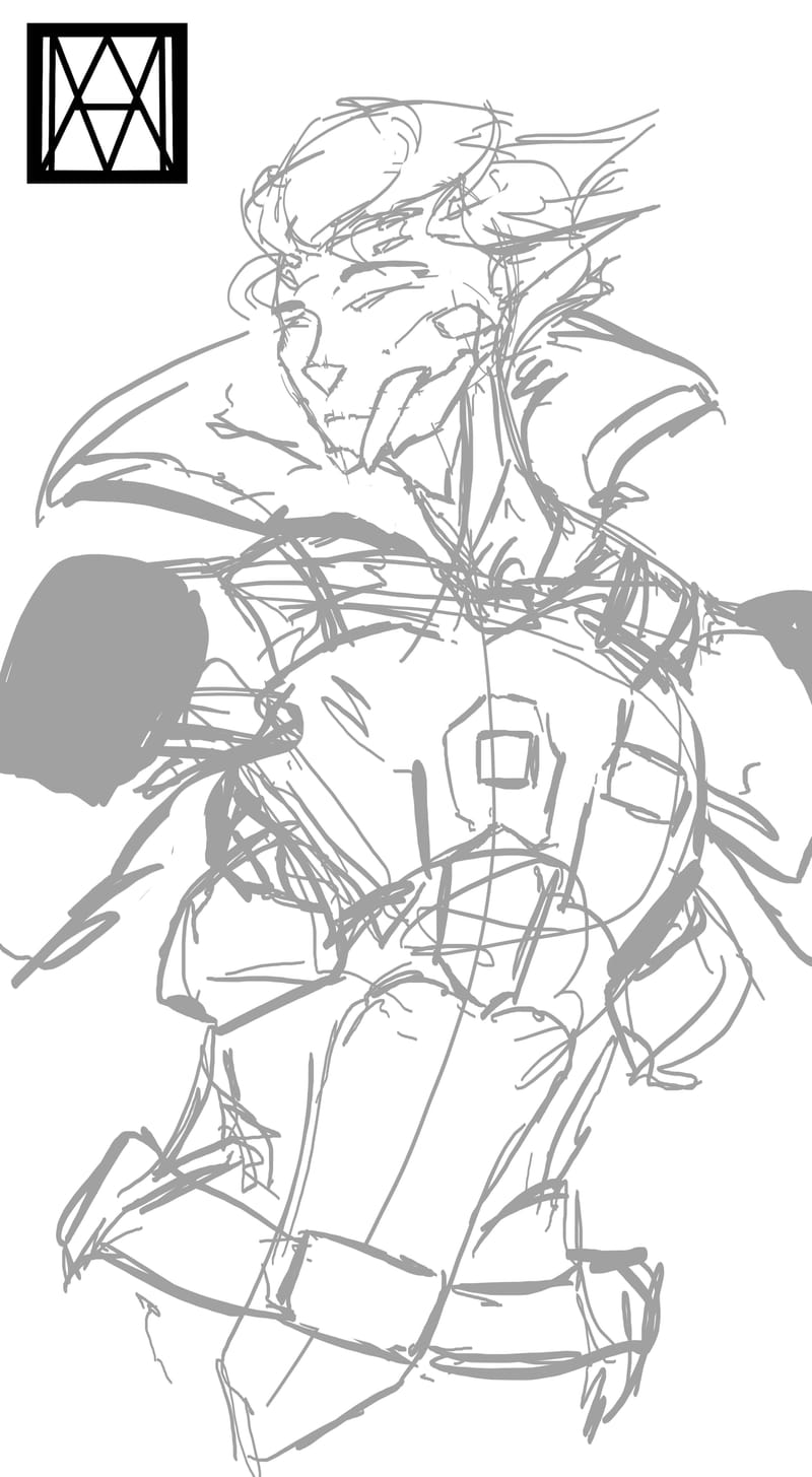 Character design for a personal series with a running title of 'Mako'