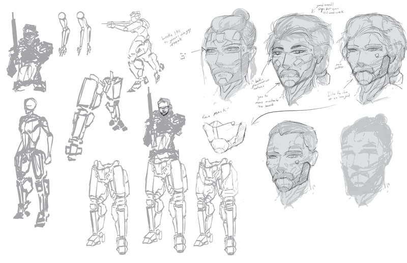 Character design for a personal series with a running title of 'Mako'