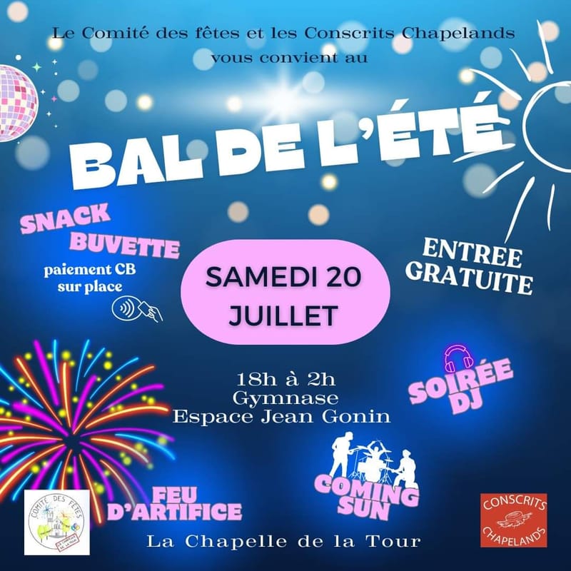 Soirée concert-Bal-Feu d'artifice- ouvert à tous