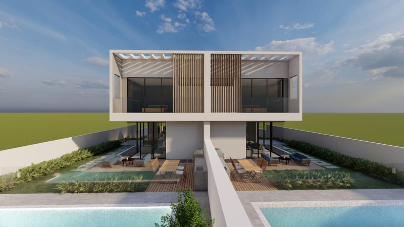 בית דו משפחתי מודרני עם בריכה -כפר יונה