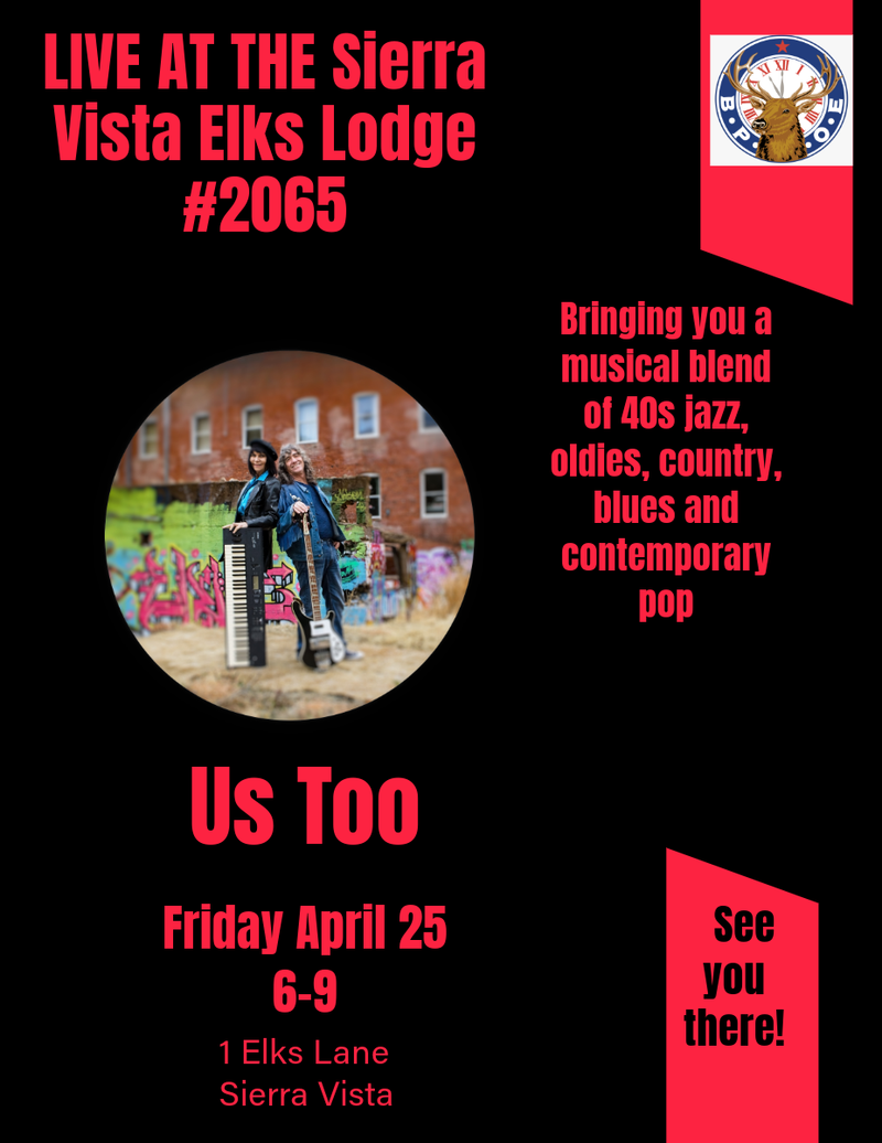 Us Too bucks Hard at The Elks Club (members only)