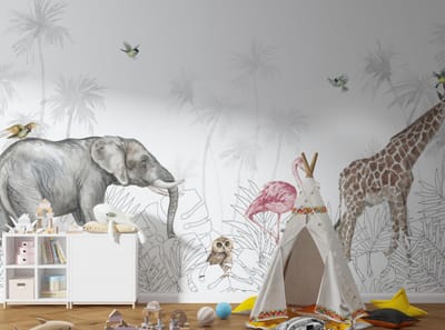 Chic Safari Vibes with Animal Wallpaper for Any Room