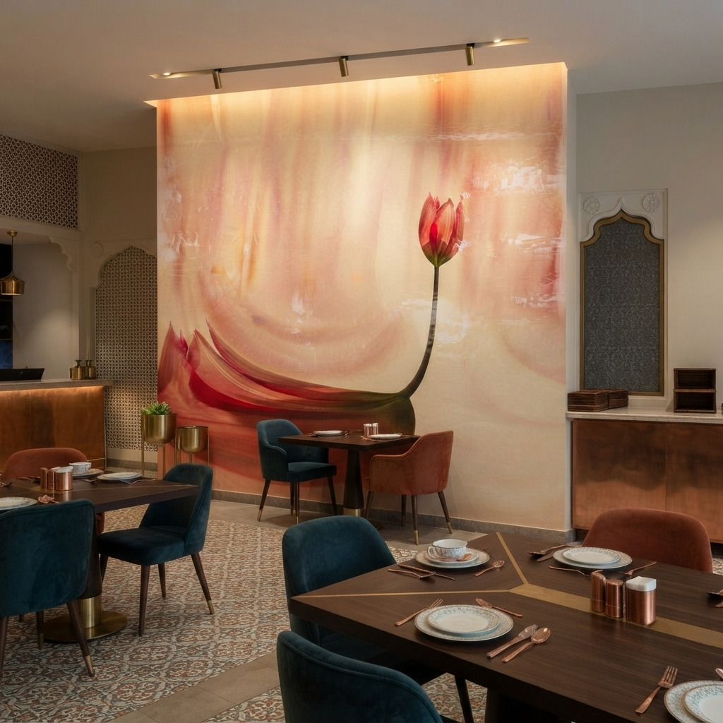 Coral Tulip Dream Wall Mural