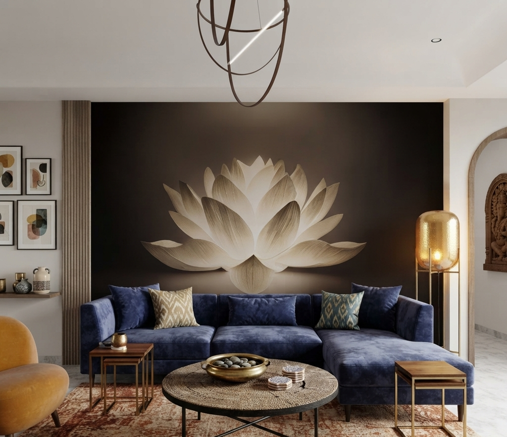 Elegant Lotus Glow Lamp wallpaper