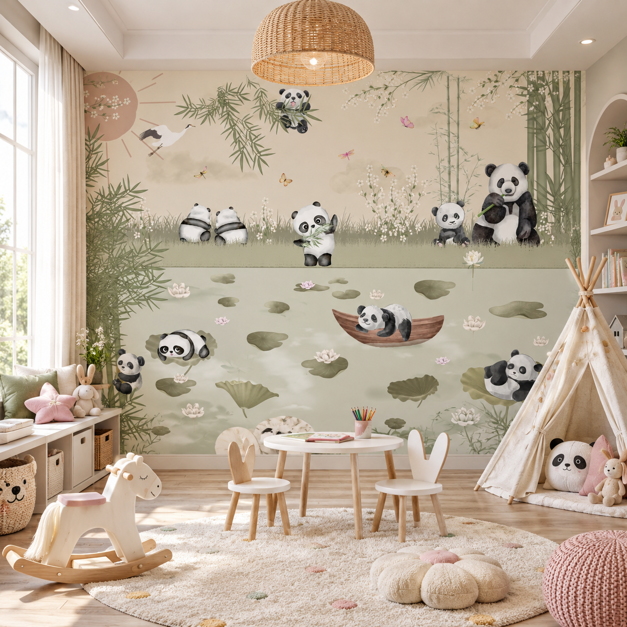 Panda Playtime Wall Mural