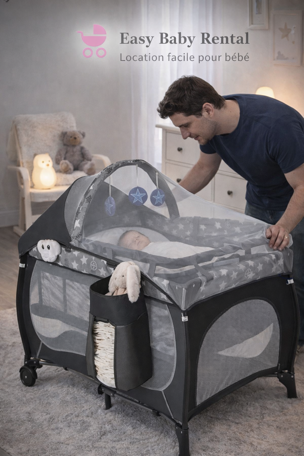 Mini lit parapluie avec Table à langer