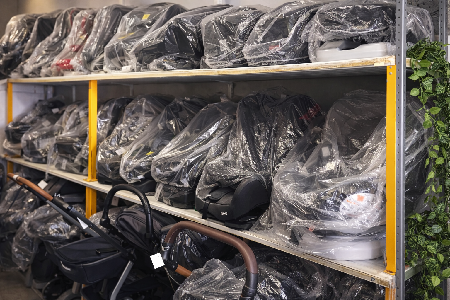 How are rental items stored and arranged?