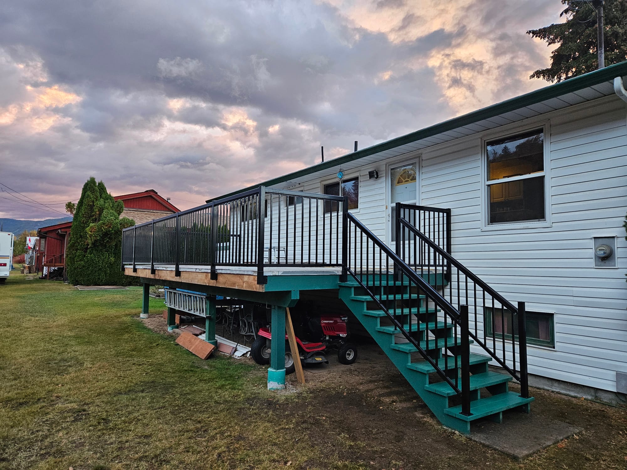 Deck and railings