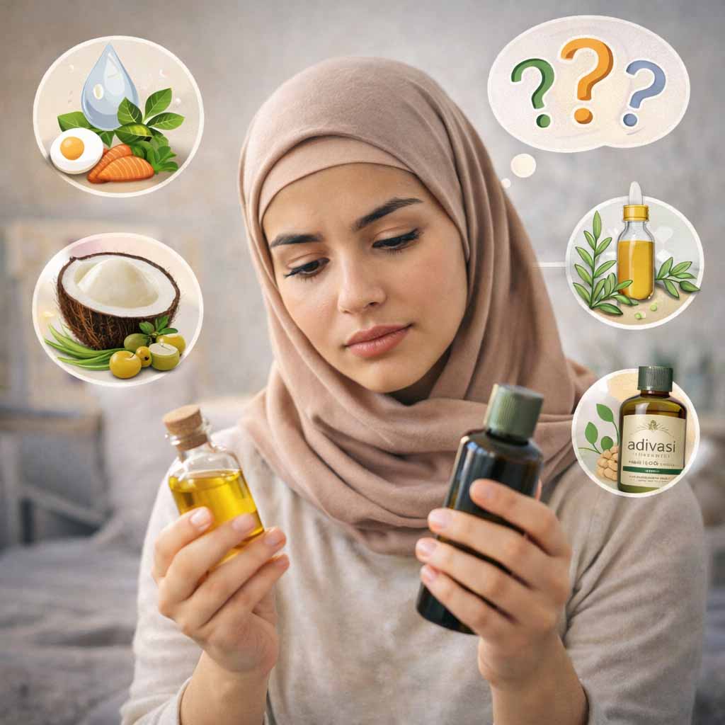 أفضل زيوت لتكثيف الشعر: مقارنة بسيطة + كيف تختار الزيت المناسب لنوع شعرك