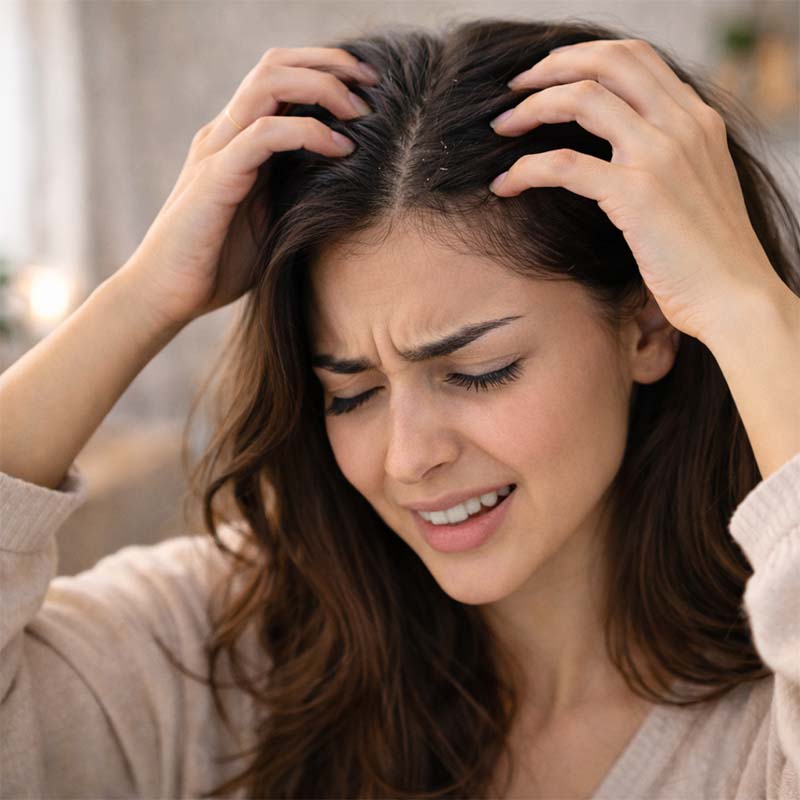 حكة فروة الرأس: الأسباب الشائعة (جفاف/قشرة/حساسية) + أفضل طريقة للعلاج